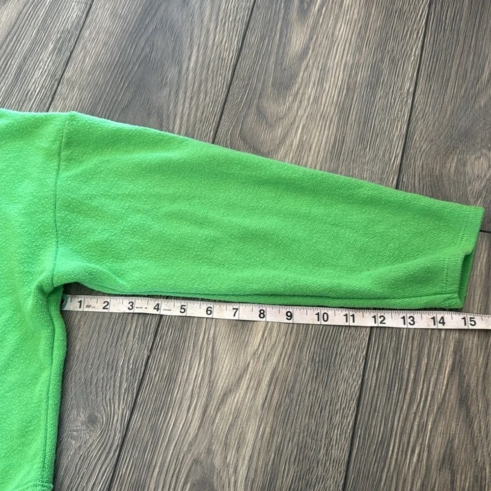 Zara Bright Green Knit crop Sweater long sleeve